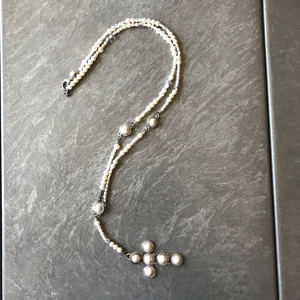 Mimco Cross Necklace in Silver